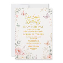 Gold Floral Butterfly Baby Shower
