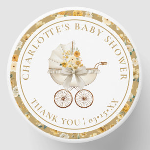 Gold Floral Carriage Baby Shower Candle Favor Mini Candle Favors