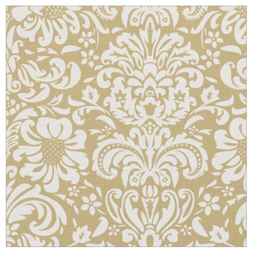 Gold Floral Damask Fabric