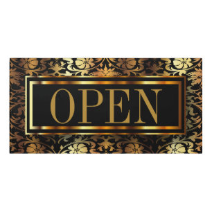 Gold Floral Damask Pattern - DIY Text Door Sign