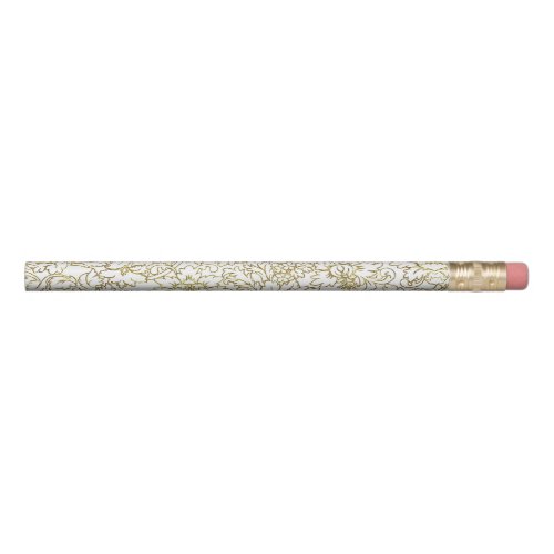 Gold Floral Damask Pencil