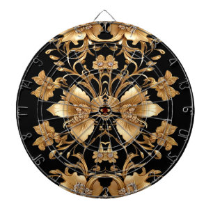 Gold Floral Dartboard