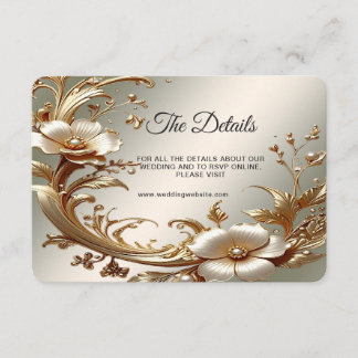 Gold Floral Detail Enclosure Card