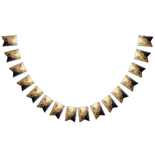 Gold Floral Embellishments Bunting Flag