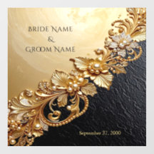 Gold Floral Embellishments Floor Decal