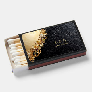Gold Floral Embellishments Matchboxes