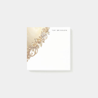 Gold Floral Embellishments Post it Notes