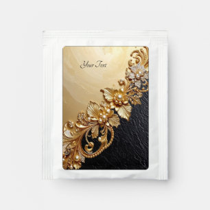Gold Floral Embellishments Tea Bag Drink Mix