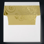 Gold Floral Filigree Elegant Curls Wedding Envelope<br><div class="desc">This beautiful envelope is designed to compliment our gold Faux Foil Wedding Invitation with a printed return address and an inside flap featuring a gold background with a floral faux foil filigree. The design is understated and simple,  yet classic,  chic and ornate.</div>