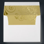 Gold Floral Filigree Elegant Curls Wedding Envelope<br><div class="desc">This beautiful envelope is designed to compliment our gold Faux Foil Wedding Invitation with a printed return address and an inside flap featuring a gold background with a floral faux foil filigree. The design is understated and simple,  yet classic,  chic and ornate.</div>