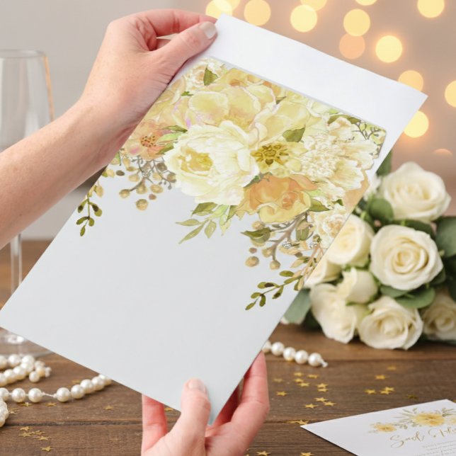 Gold Floral Flower Roses Envelope Mailers (Creator Uploaded)