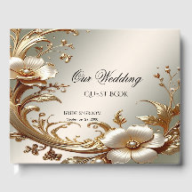 Gold Floral Guest Book