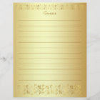 Gold Floral Guest Book Paper