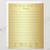 Gold Floral Guest Book Paper (Front/Back)