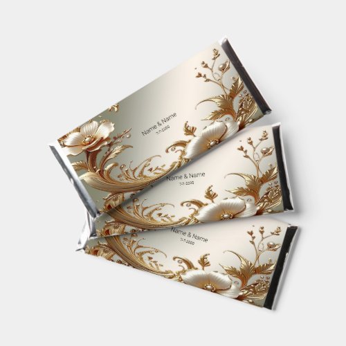 Gold Floral Hershey Bar Favors