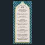 Gold Floral Indian & Hindu Wedding Program Card<br><div class="desc">Weave elegance and tradition into your Hindu wedding ceremony with our personalized wedding program cards. The front showcases a beautiful gold floral design, available in six captivating colors (red, orange, blue, purple, pink, and charcoal) to complement your wedding theme. All text on the program can be customized, allowing you to...</div>