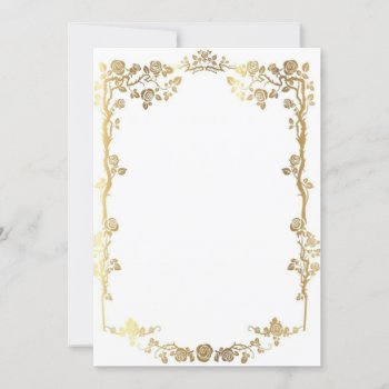 Gold Floral Invitation Template by Heartsview at Zazzle