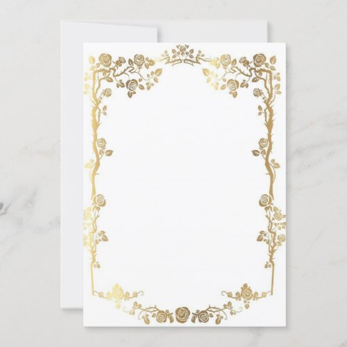 Gold floral invitation template