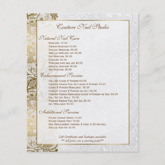Gold Floral Lace With White Background Flyer