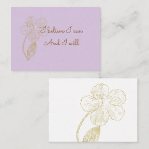 Gold Floral Lavender I Believe I Can Affirmation Note Card