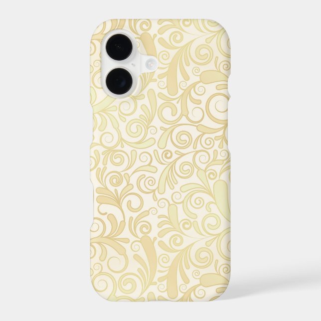 Gold floral leaves pattern Case-Mate iPhone case (Back)