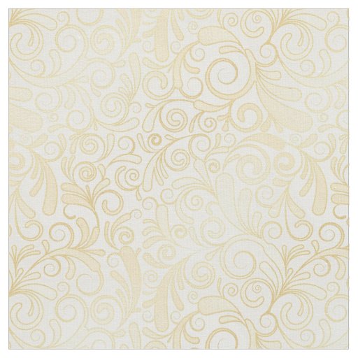Gold floral leaves pattern fabric