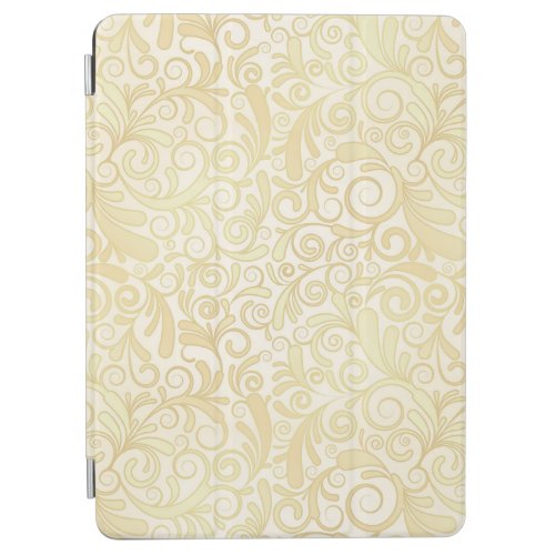 Gold floral leaves pattern iPad air cover