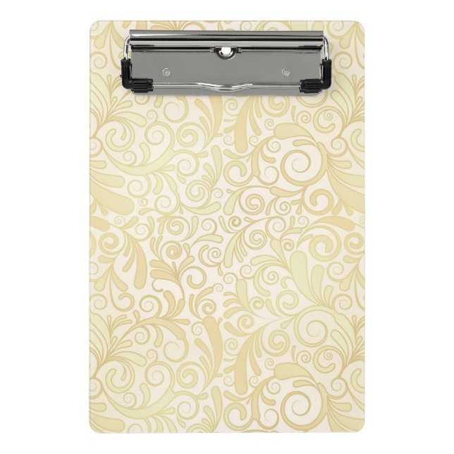 Gold floral leaves pattern mini clipboard (Front)