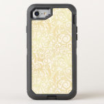 Gold floral leaves pattern OtterBox defender iPhone SE/8/7 case