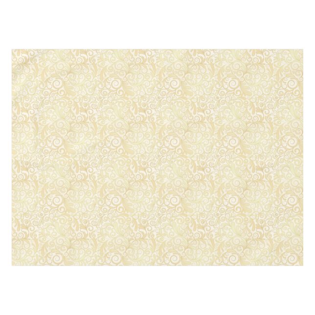 Gold floral leaves pattern tablecloth (Front (Horizontal))