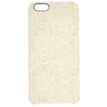 Gold floral leaves pattern clear iPhone 6 plus case