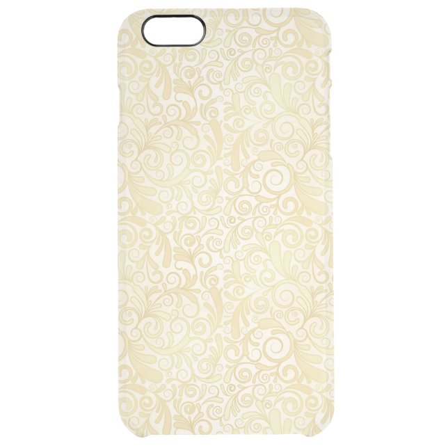 Gold floral leaves pattern uncommon iPhone case (Back)