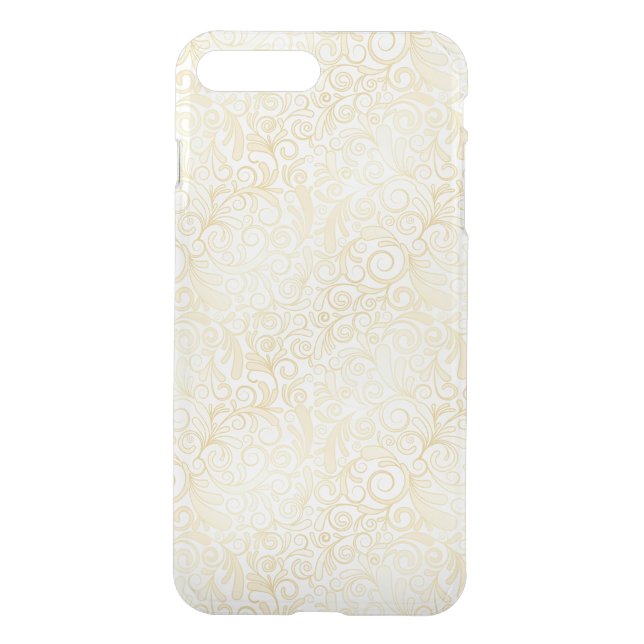 Gold floral leaves pattern uncommon iPhone case (Back)