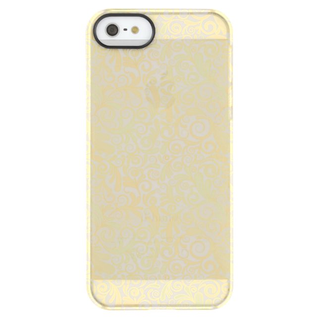 Gold floral leaves pattern uncommon iPhone case (Back)