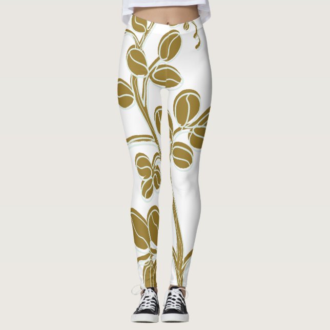 Gold Floral Leggings (Front)