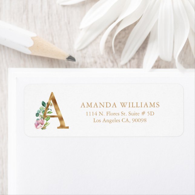 Gold floral Lettering- Monogram Label (Insitu)