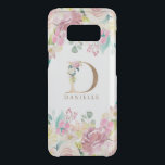 Gold floral lettering with flowers border uncommon samsung galaxy s8 case<br><div class="desc">Modern gold tones floral lettering sample monogram with colorful flowers border. 
Floral letter D is a stand in style of a floral monogram you can request by sending email to artonwear designers.</div>