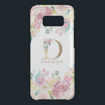 Gold floral lettering with flowers border uncommon samsung galaxy s8 case<br><div class="desc">Modern gold tones floral lettering sample monogram with colorful flowers border. 
Floral letter D is a stand in style of a floral monogram you can request by sending email to artonwear designers.</div>