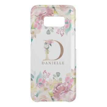 Gold Floral Lettering With Flowers Border Uncommon Samsung Galaxy S8 Case by artOnWear at Zazzle