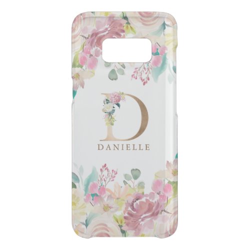 Gold floral lettering with flowers border uncommon samsung galaxy s8 case
