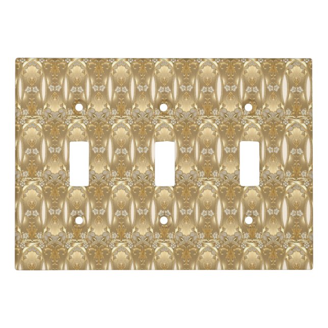 Gold Floral Light Switch Cover (Front)