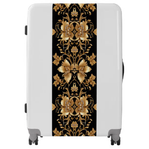 Gold Floral Luggage