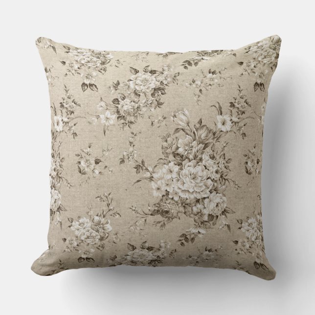 Gold Floral Luxury  Decorative Pillow (Front)