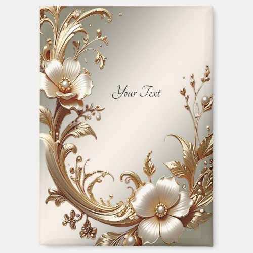 Gold Floral Magnet
