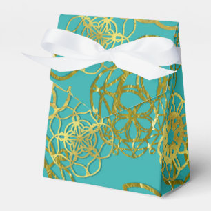 Gold Floral Mandalas Wedding Bridal Shower Party Favor Boxes