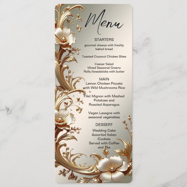 Gold Floral Menu (Front)