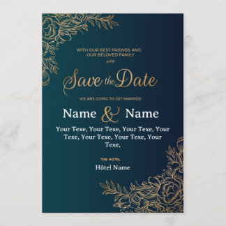 Gold Floral – Modern Wedding Invitation
