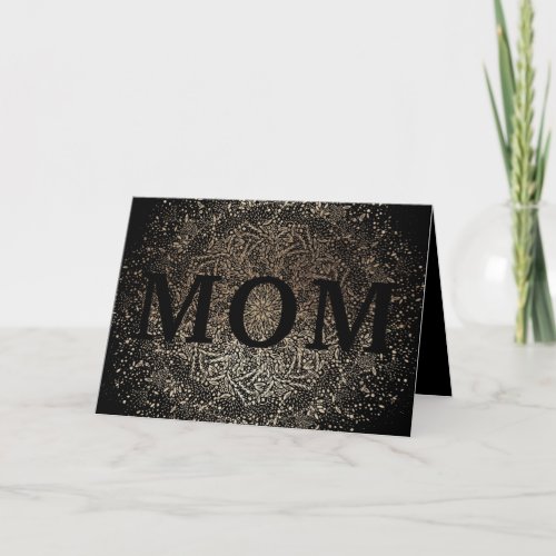 Gold Floral MOM Formal Elegant Mothers Day Card