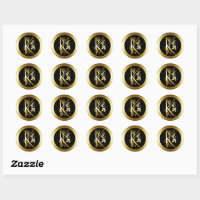 K Monogram Faux Gold Envelope Seal Stickers