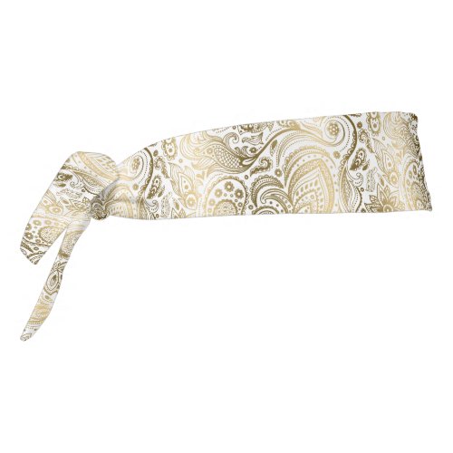 Gold Floral Paisley Pattern Tie Headband